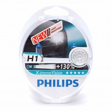 Автолампа галогеновая H1 12V 55W P14.5s X-treme Vision+130% 2шт (Philips)