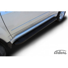 Комплект защиты штатных порогов алюминиевый профиль Arbori "Optima Black" 1700 черная GREAT WALL HOVER H5 2011-