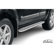 Защита штатных порогов Arbori d57 с листом NISSAN PATHFINDER 2010-2014