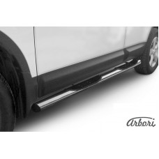 Защита штатных порогов Arbori d76 с проступями NISSAN QASHQAI 2007-2009