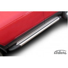 Комплект защиты штатных порогов алюминиевый профиль Arbori "Luxe Silver" 1700 серебристый TOYOTA RAV4 2013-