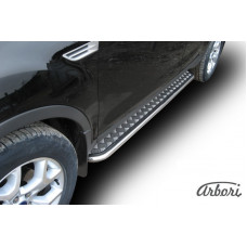 Защита штатных порогов Arbori d42 с листом FORD KUGA 2008-2013