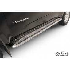 Защита штатных порогов Arbori d57 с листом CHEVROLET TRAILBLAZER 2012-