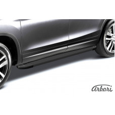 Комплект защиты штатных порогов алюминиевый профиль Arbori "Optima Black" 1550 черная JEEP GRAND CHEROKEE (211) 2011-2014