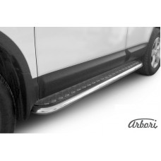 Защита штатных порогов Arbori d57 с листом NISSAN QASHQAI 2007-2009