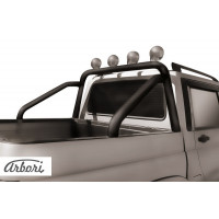 Дуга в кузов Arbori d76 с креплениями под ПТФ черная UAZ PATRIOT Picap 2007-