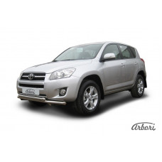 Защита переднего бампера Arbori d57+d57 двойная TOYOTA RAV-4 2009-2010