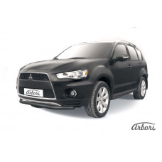 Защита переднего бампера Arbori d57 черная MITSUBISHI OUTLANDER XL NEW 2010-2012