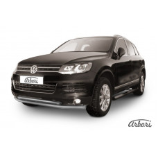 Защита переднего бампера Arbori d57+d57 двойная VOLKSWAGEN TOUAREG 2010-