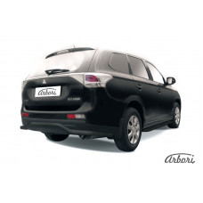 Защита заднего бампера Arbori d57 "волна" длинная черная MITSUBISHI OUTLANDER 2014-