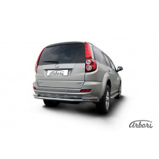 Защита заднего бампера Arbori d57+d42 двойная длинная GREAT WALL HOVER H5 2011-