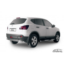 Защита заднего бампера Arbori d57+d57 двойная NISSAN QASHQAI +2 2011-