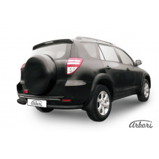 Защита заднего бампера "уголки" Arbori d76 черные TOYOTA RAV-4 L 2009-2010