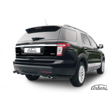 Защита заднего бампера "уголки" Arbori d57 черные FORD EXPLORER 2012-